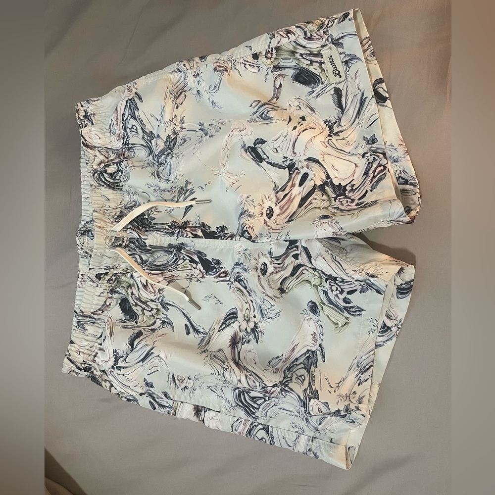 Bather Pistachio Bouquet Marble Swim Trunk Medium